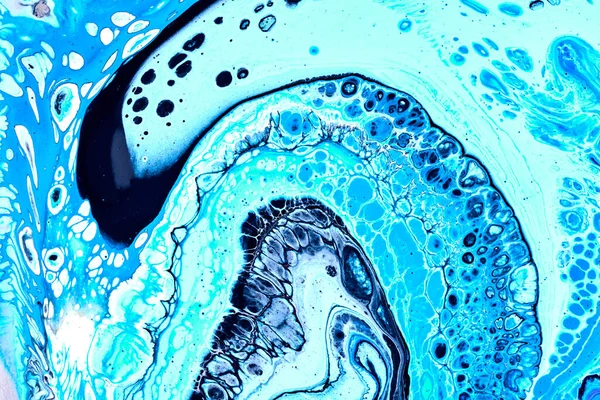 Kreative Farbenfrohe Strukturierte Kulisse Flüssige Kunst Abstraktes Blaues Meer Acryldruck — Stockfoto