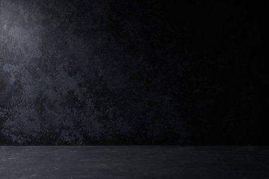 Lekeli ve çizikli siyah desenli arka plan. Duvar ve zemin grunge tarzı