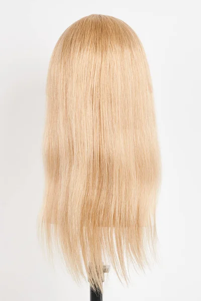 Природний Вигляд Блондинки Білій Голові Манекена Довге Волосся Тримачі Пластикової — стокове фото