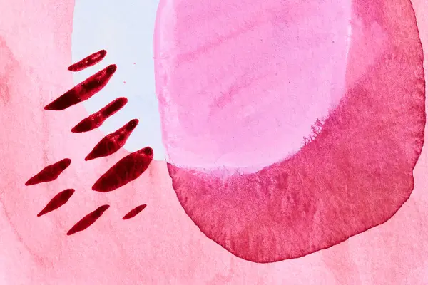 Абстрактный Фон Акварельные Чернила Многоцветный Художественный Коллаж Розовые Стебли Пятна — стоковое фото