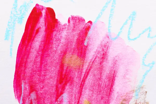 Abstrakter Rosaroter Hintergrund Chaotische Pinselstriche Und Farbflecken Auf Weißem Papier — Stockfoto