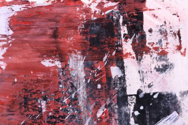 Soyut siyah beyaz arka plan. Suluboya mürekkep sanat kolajı. Akrilik boya lekeleri, lekeler ve fırça darbeleri