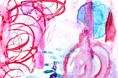 Soyut arkaplan, çok renkli parlak sanat kolajı. Parmak izi davetiyesi ve kartpostallar için desen tasarımı. Balmumu boya kalemleri posterleri, renkli duvar kağıtları, çocuk resimleri.