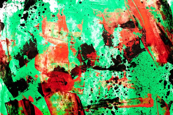 Abstract Green Red Background Multicolor Brush Strokes Paint Spots White — Stock Photo, Image