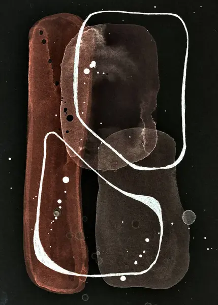 Fondo Abstracto Negro Marrón Coloridas Manchas Tinta Manchas Papel Pintado —  Fotos de Stock