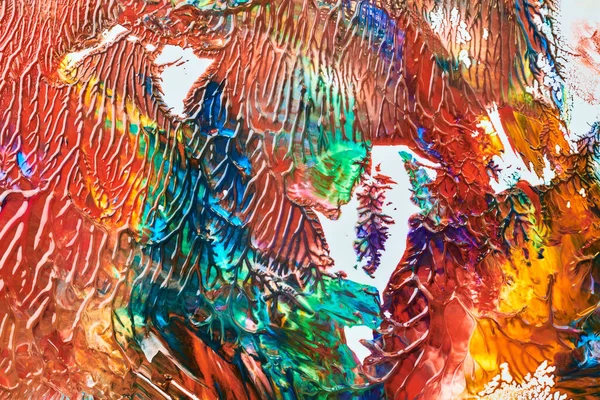 多色ブラシストローク抽象的な背景 カラフルなアクリルインクブロットと汚れパターン 壁紙プリント 流動アート クリエイティブバックドロップ ペイント爆発 — ストック写真