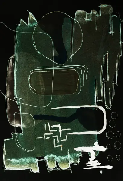 Černé Zelené Abstraktní Pozadí Barevné Skvrny Inkoustu Tapety Kreativní Pozadí — Stock fotografie