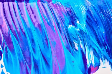 Yaratıcı renkli arka plan, akışkan sanat. Soyut mavi duvar kağıdı, akrilik baskı arkaplan, hareket pigmenti, boya patlayıcı