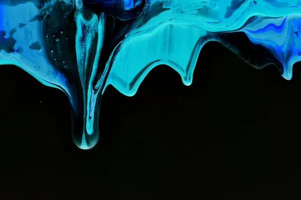 Schwarz Blauer Abstrakter Hintergrund Bunte Tintenkleckse Und Flecken Tapetendruck Kreativer — Stockfoto