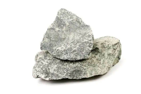 Set Sauna Stones Isolated White Background Natural Mineral Rock Gabbro — Stock Photo, Image