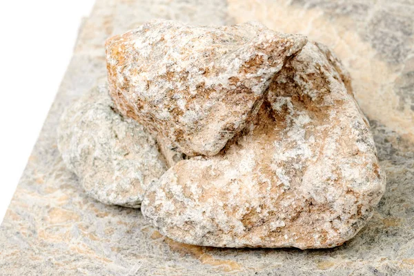 Zestaw Kamieni Saunowych Izolowanych Białym Tle Naturalna Skała Mineralna Talcum — Zdjęcie stockowe