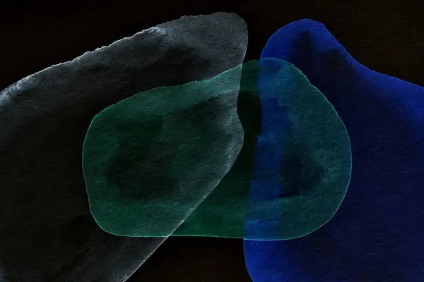 Fundo Abstrato Preto Azul Manchas Tinta Coloridas Manchas Impressão Papel — Fotografia de Stock