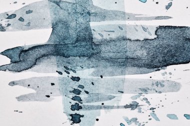 Soyut arkaplan. Suluboya mürekkep çok renkli sanat kolajı. yeşil lekeler, lekeler ve fırça darbeleri beyaz pape üzerinde akrilik boya