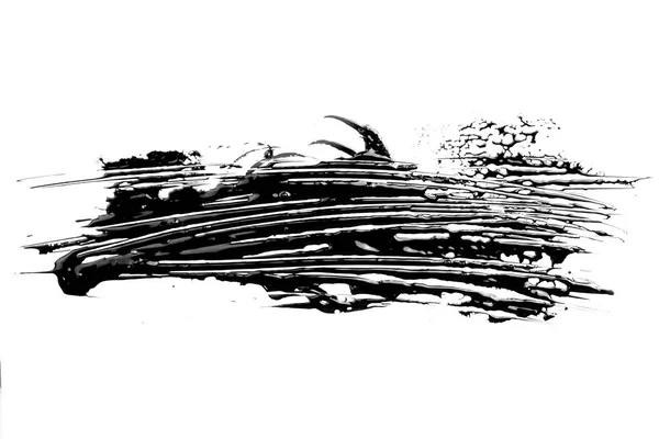 Acrylverf Vlek Chaotische Penseelstreek Vlek Stroomt Witte Papieren Achtergrond Creatieve — Stockfoto