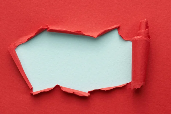 Frame Ripped Paper Torn Edges Window Text Copy Space Red — Stock Photo, Image