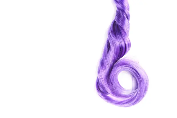 Naturel Cheveux Brillants Violet Lilas Couleur Vive Perruque Cosplay Sur — Photo