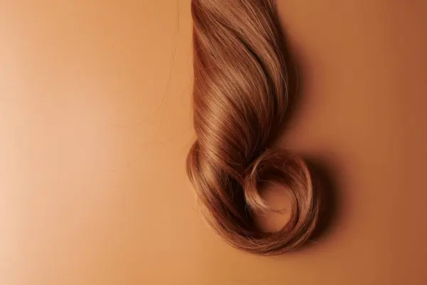 Cheveux Naturels Brillants Mèche Couleurs Brunes Brunes Brunes Boucles Isolées — Photo