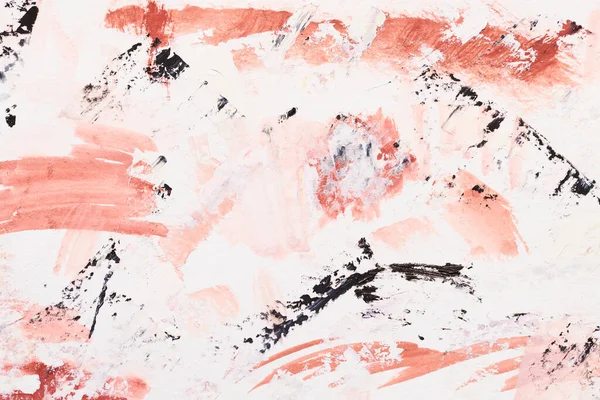 Meerkleurige Abstracte Achtergrond Aquarelverf Vlekken Vlekken Wit Papier Rode Inkt — Stockfoto