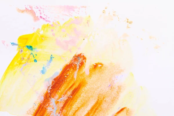 Flerfärgad Abstrakt Bakgrund Akvarell Färg Fläckar Linjer Och Penseldrag Vitt — Stockfoto