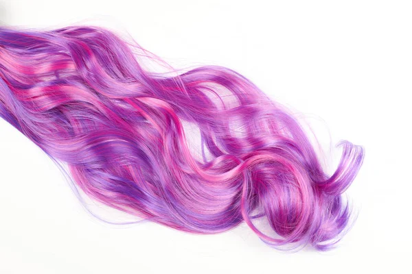 Naturel Cheveux Brillants Rose Couleur Vive Perruque Cosplay Sur Fond — Photo