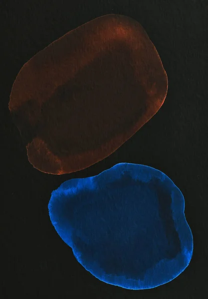 Schwarzer Abstrakter Hintergrund Rote Und Blaue Farbkleckse Und Flecken Tapetendruck — Stockfoto