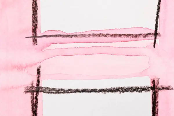 Meerkleurige Abstracte Achtergrond Aquarelverf Vlekken Vlekken Wit Papier Roze Inkt — Stockfoto