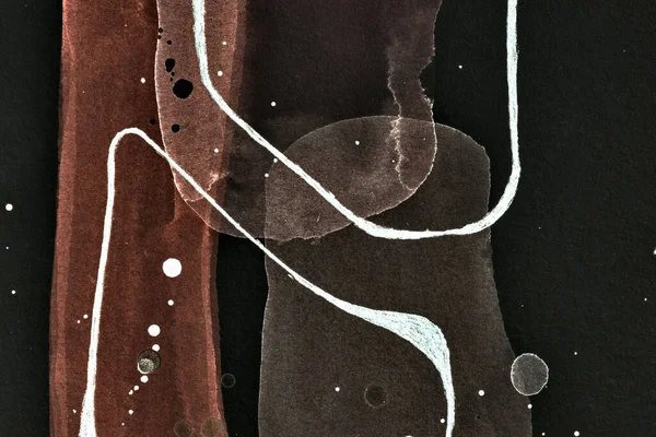 Zwarte Bruine Abstracte Achtergrond Kleurrijke Inkt Vlekken Vlekken Behang Print — Stockfoto