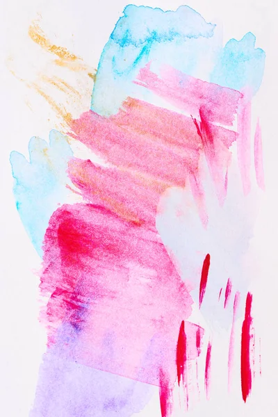 Flerfärgad Abstrakt Bakgrund Akvarell Färg Fläckar Och Fläckar Vitt Papper — Stockfoto
