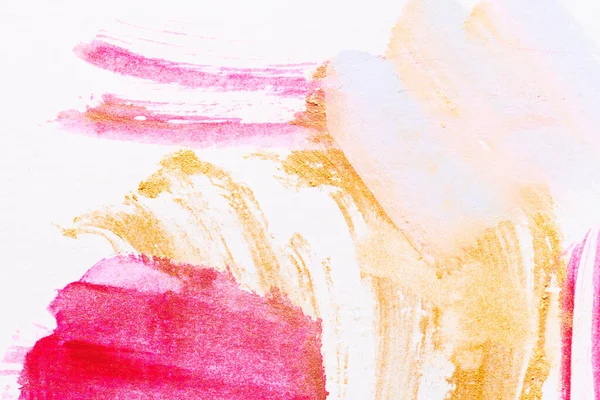 多色抽象的な背景 白いペーパーの水彩画のブロットそして汚れ ピンク インク — ストック写真