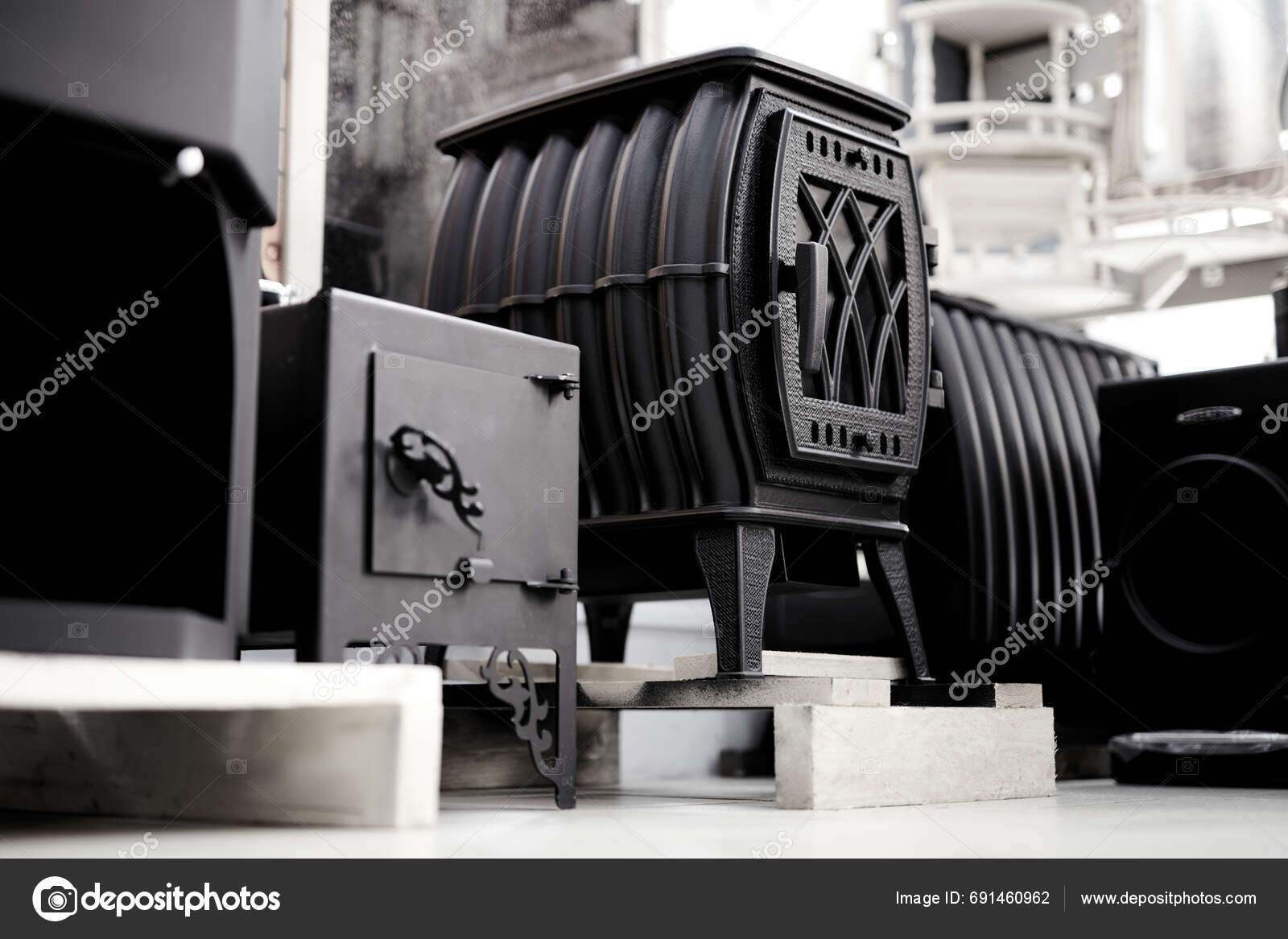 Black Fireplaces Fire Home New Coal Burning Stoves Storefront Heating