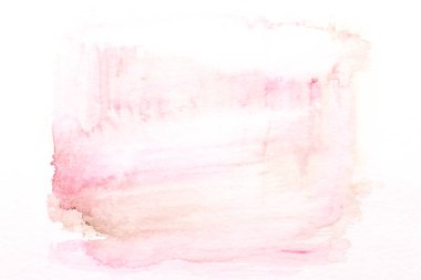 Soyut sıvı sanat arka planı. Beyaz kağıt üzerinde pembe suluboya lekeler