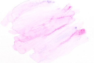 Soyut sıvı sanat arka planı. Beyaz kağıt üzerinde pembe suluboya lekeler