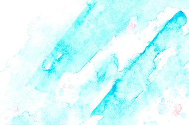 Soyut sıvı sanat arka planı. Mavi suluboya beyaz papağanda şeffaf lekeler