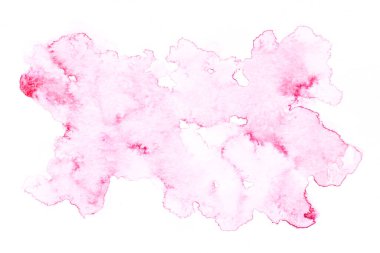 Soyut sıvı sanat arka planı. Beyaz kağıt üzerinde pembe suluboya lekeler