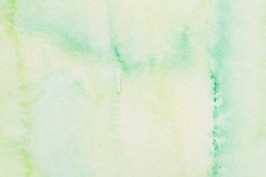 Soyut suluboya arka plan. Kağıda yeşil boya lekeleri ve lekeleri