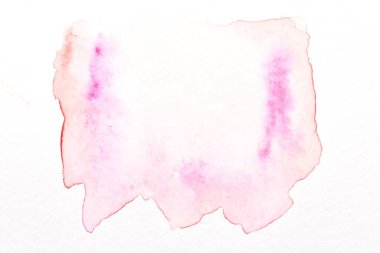 Soyut sıvı sanat arka planı. Beyaz kağıt üzerinde pembe suluboya lekeler