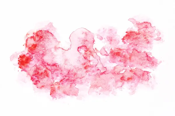 Abstrakte Flüssige Kunst Hintergrund Rote Aquarell Transluzente Flecken Auf Weißem — Stockfoto