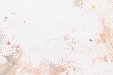 Soyut sıvı sanat arka planı. Kahverengi suluboya beyaz kağıt üzerinde şeffaf lekeler