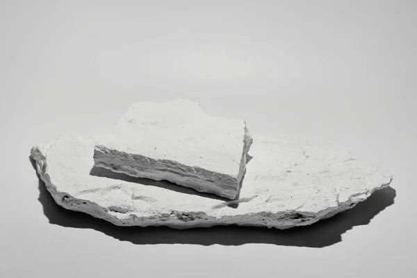 Flat Stone Pedestal White Template Banner Background Minimalism Concept Empty — Stock Photo, Image