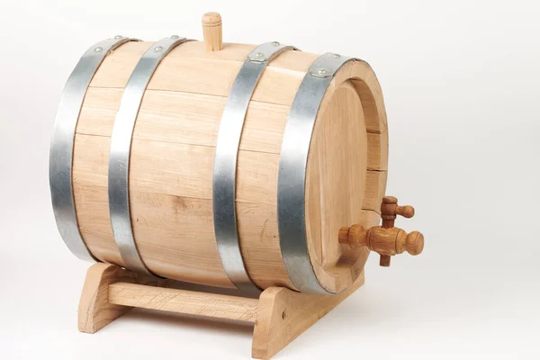Wooden Barrel Tap Alcohol Isolated White Background — Stock Photo, Image
