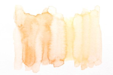 Soyut sıvı sanat arka planı. Kahverengi suluboya beyaz kağıt üzerinde şeffaf lekeler