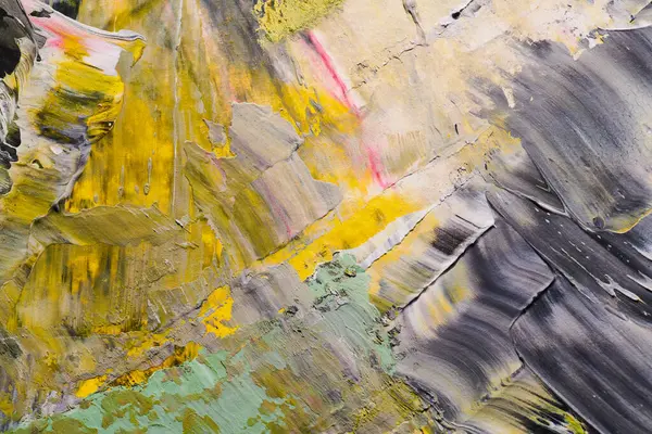Abstract yellow and gray lines and paint stains, brush strokes, painted background
