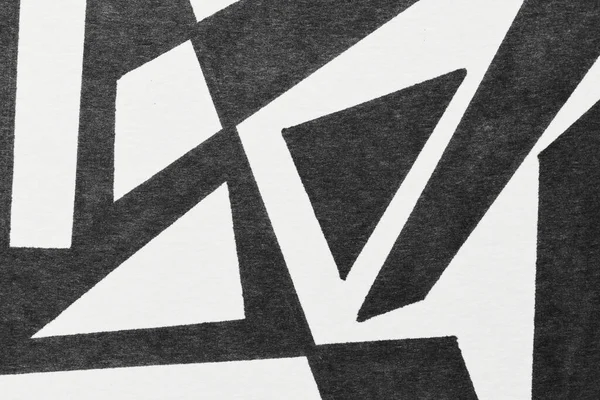 Zwart Wit Abstracte Achtergrond Kunst Collage Grafische Lijnen Driehoeken Geometrische — Stockfoto