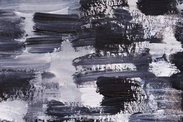 黒と白の抽象的な背景 アートコラージュ 混沌としたブラシストロークとペンキの汚れ — ストック写真