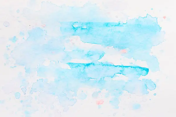 Abstrakt Flytande Konst Bakgrund Blå Akvarell Genomskinliga Fläckar Vit Pape — Stockfoto