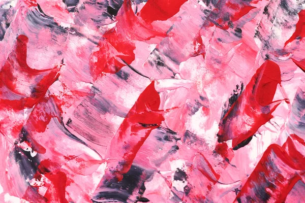 Röd Abstrakt Bakgrund Konstcollage Kaotiska Penseldrag Och Färgfläckar Vitt Papper — Stockfoto