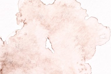 Soyut sıvı sanat arka planı. Kahverengi suluboya beyaz kağıt üzerinde şeffaf lekeler