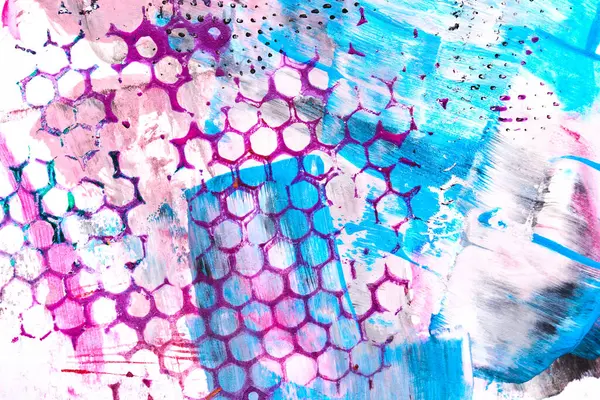 Abstract Multicolor Achtergrond Gekleurd Honingraat Patroon Wit Papier — Stockfoto