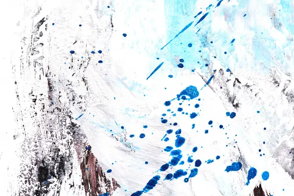 Abstrakte Blaue Kunst Hintergrund Bunte Flecken Linien Und Pinselstriche Auf — Stockfoto