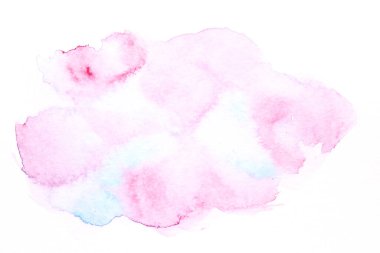 Soyut sıvı sanat arka planı. Pembe mavi suluboya beyaz papağanda yarı saydam lekeler